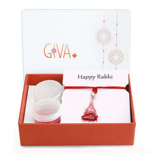 Collier Jhumka Rakhi en or rose avec décorations perlées, conçu pour l'élégance ethnique - Product Image 1