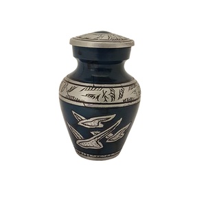 Urna de cremación de aluminio con acabado de piedra para funerales Urna de recuerdo hecha a mano para exportadores de cenizas humanas - Product Image 2