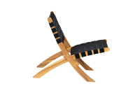 Chaise de salle à manger pliante moderne pour intérieur et extérieur, résistante aux intempéries, basse, portable, en bois d'acacia massif tressé noir, mobilier d'extérieur