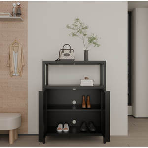 Armoire de rangement en bambou noir de grande capacité luxe moderne MDF bois rotin pour la maison meubles de salle de bain usage général salle à manger - Product Image 2