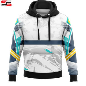 Sudadera con capucha unisex sublimación bloque de color sudaderas con capucha sublimadas con estilo en tela de poliéster - Product Image 6