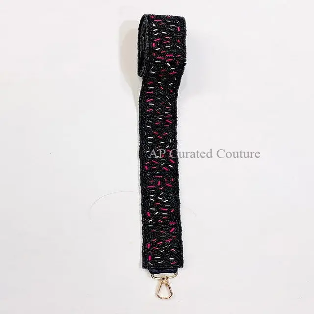 Latest Unique Designs With Cross Body Shoulder custom beaded Stadium Concert Purse Seed beaded Clear Bag Strap Guitar Straps