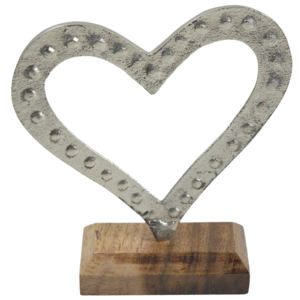 Base de madera chapada en plata a la moda en forma de corazón decoraciones para árboles de Navidad ornamento buena decoración para el hogar Decoración de mesa de Metal Navidad - Product Image 5