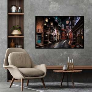For Harry Potter Diagon Alley <b>Canvas</b> Poster Black Frame <b>Wall</b> Decor - Product Image 1