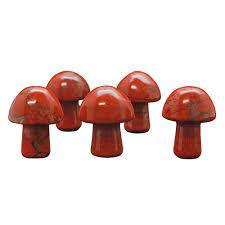 Haute qualité cristal champignon rouge jaspe Gua Sha corps naturel grattage outil de Massage visage pierre précieuse champignon en gros - Product Image 4