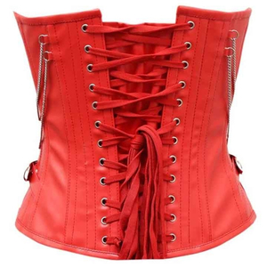 Trendy Wholesale Genuine Leather <b>Corset</b> Women's Bustier <b>Body</b> Shaping Crop Top OEM Logo Gothic Bralette High Fashion Design - Product Image 6
