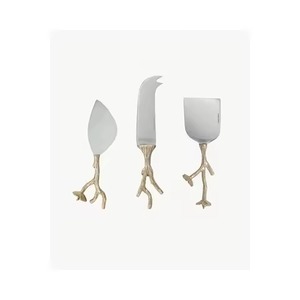 Peach Color Designer manche rond en résine couteau à fromage qualité superlative lame d'or ensemble d'outils à fromage - Product Image 5