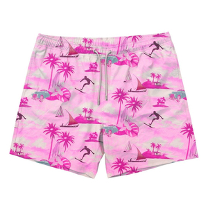 Short de bain imprimé confortable et écologique pour hommes avec tissu léger à séchage rapide pour la piscine de la plage d'été et les vacances - Product Image 1