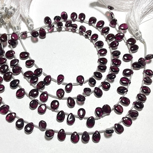 Cuentas de piedras preciosas de briolette granate rojo con forma de pera y almendra lisa al por mayor, cuentas de piedras naturales para tiendas minoristas - Product Image 2