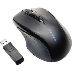 เมาส์ออปติคอล USB-A แบบใช้มือขวา ออกแบบตามหลักสรีรศาสตร์ ระยะไร้สาย 8 เมตร ใช้พลังงานจากแบตเตอรี่ สีดำ สำหรับใช้งานในสำนักงาน - Kensington Pro Fit - Product Image 1