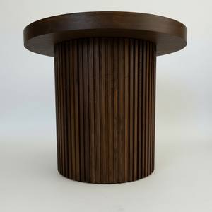 Mesa de Centro Cuadrada con una Pata de Columna, Diseño Moderno, Acabado Marrón Oscuro, Muebles para el Hogar - Product Image 6