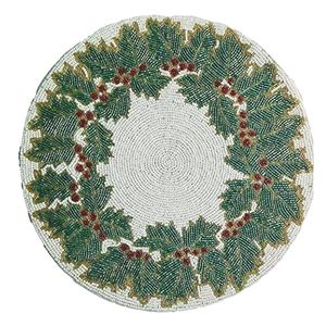 <b>Top</b> Quality Unique <b>Christmas</b> <b>Tree</b> Design Handmade Glass Beaded <b>Table</b> Placemat at Wholesale Price Embroidered - Product Image 1