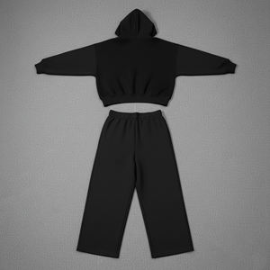 Chándal con Capucha de Color Sólido para Hombre, de Poliéster/Algodón, con Logotipo Personalizado Estampado, Talla Grande, Ropa Deportiva de Invierno, Cómodo - Product Image 4