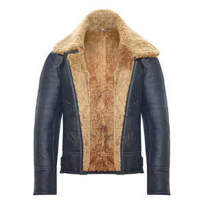 Veste en cuir et fourrure pour homme, vente chaude, nouvelle mode, veste en cuir et fourrure pour homme, veste en cuir et fourrure coupe-vent - Product Image 4