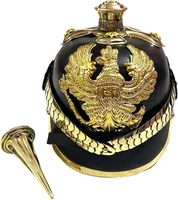 Casque Pickelhaube allemand médiéval CHk, en cuir noir et argent poli, fait main, vintage, décoration d'intérieur, pour Thanksgiving