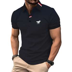 100% algodón de manga corta antiarrugas camisetas para hombres Polo hombres Casual Polo verano hombres manga corta Tops Polo camisa - Product Image 1