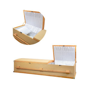 Ataúdes europeos de estilo americano de alta calidad, urnas de madera Natural, equipo funerario, manija de tapa de arco plegable DSP LTD - Product Image 2