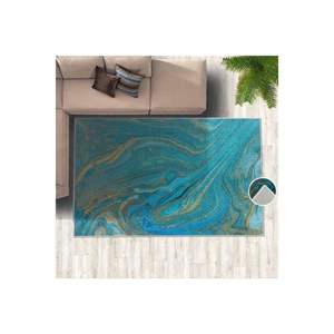 Alfombra con estampado Digital de mármol turquesa para adolescentes, patrón de pasillo rectangular para decoración de dormitorio y sala de estar, alfombra para el hogar - Product Image 3