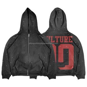 2025 personnalisé femmes sweats à capuche zippés brodé imprimé Logo blanc coton sweats à capuche zippés pour unisexe sweat à capuche bases à capuche - Product Image 5