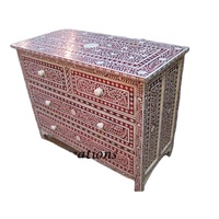 Meuble de rangement de luxe moderne pour salon, en bois, avec 4 tiroirs, incrustations en os et hauteur réglable, vente en gros