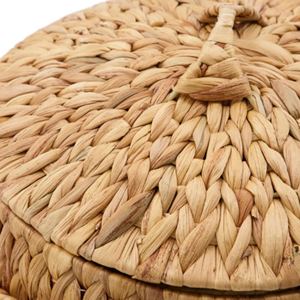 Basic Style Water Hyacinth <b>Storage</b> Basket With <b>Lid</b>, Natural Handwoven Basket Convenient For Kitchen Home <b>Storage</b> From Vietnam - Product Image 2
