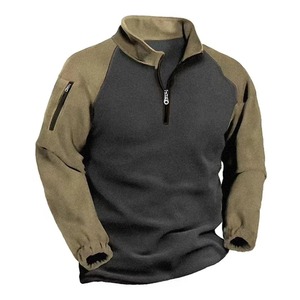 Pull-over tactique en molleton chaud d'hiver pour hommes, nouvelle demi-fermeture éclair Boxy chasse en plein air tir Patchwork pour les Sports d'hiver - Product Image 2