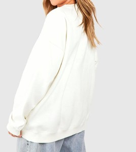 Sweat-shirts à capuche et pulls à col rond en molleton de coton surdimensionnés pour femmes, vêtements streetwear - Product Image 6