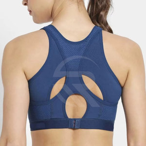 Sujetador deportivo elástico transpirable de soporte ligero para mujer al por mayor con logo frontal para correr, yoga, entrenamiento - Product Image 5