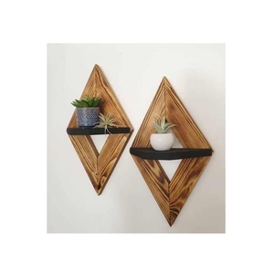 Support mural en bois de qualité supérieure pour plantes, panier mural en bois rustique, décoration murale pour la maison et le jardin, support d'exposition pour plantes - Product Image 2