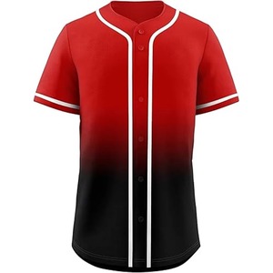 Custom Unisex Breathable Quick Dry 100% Polyester Full <b>Button</b> Baseball Jersey Uniform - Product Image 2