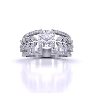 Anillo de cóctel con diamante de talla redonda Starry Night de 1.00 quilates, color F, claridad VS, diamante cultivado en laboratorio en oro de 14 quilates para fiesta de compromiso - Product Image 5