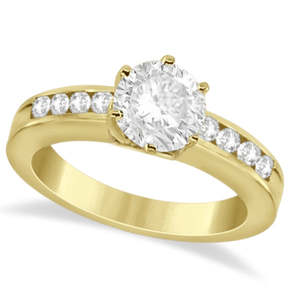 Anillo de Compromiso Clásico de Oro Amarillo de 14K con Diamante de 0.72ct en Engaste de Canal para Boda, Fiesta, Aniversario o Regalo - Product Image 3