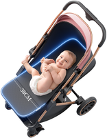 Poussette de voyage légère pliée à une main Poussette landau pour bébé ultra-compacte à deux voies