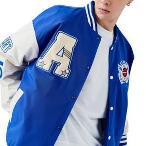 Veste de baseball personnalisée de haute qualité pour hommes, veste universitaire, broderie en chenille, manches en cuir, vestes pour hommes - Product Image 5