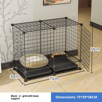 Cage pour petit chien en gros avec couverture décorative, enclos en fer, zone de repos divisée, style villa pour usage intérieur comme maison pour animaux de compagnie