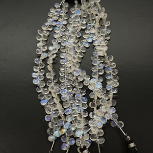 ลูกปัด briolette รูปลูกแพร์รูปพระจันทร์สีขาวสำหรับทำเครื่องประดับเจาะด้านข้างยาว6นิ้ว - Product Image 5