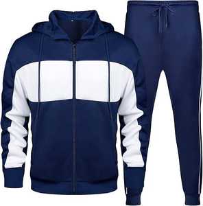 Ensemble de pantalons de survêtement personnalisés pour hommes de 2 pièces, sweat à capuche brodé en détresse, pantalons de survêtement évasés, pantalons de jogging, survêtements en détresse pour l'hiver - Product Image 1