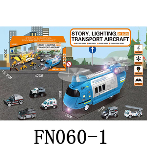 6 pezzi RC auto della polizia 12 pz/CS con luce e effetti sonori giocattolo aereo - Product Image 1