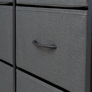 Commode à 8 tiroirs en tissu Hua Cheng, meuble de rangement moderne autoportant pour chambre à coucher, salon, en MDF, acier inoxydable et pin - Product Image 5
