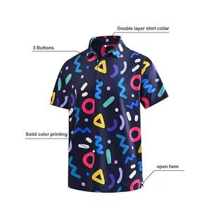 Diseño libre Rendimiento Sublimación Deportes Suave Absorbe la humedad Camiseta de golf de secado rápido Camisetas de polo para hombres Camisa de impresión completa - Product Image 6