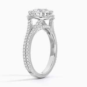 Mode avant laboratoire cultivé diamant 14K blanc or massif Fortuna Halo réglage vente chaude bijoux de fiançailles bague pour les Occasions - Product Image 3