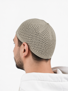 Gorro de Oración Kufi Tejido para Hombre, Transpirable, Gorro Abierto, Ligero, Gorro Musulmán, Gorro Islámico para Oración, Versátil para Uso Diario - Product Image 4