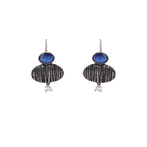 <b>Blue</b> Ox Trendy <b>Stud</b> <b>Earrings</b> New Design Bezel-Set Zircon Pearl Diamond Hearts Religious Animal Motif Brass Jewelry for Parties - Product Image 2