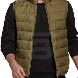 Men's Casual Water-Resistant Zipper Sleeveless Puffer <b>Vest</b> Winter <b>Outdoor</b> Warm Canvas Jacket Nylon Filling Plus Size Outer Wear - Product Image 2