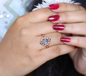 แหวนเคลือบทองประดับหินรูไทล์สีดำแบบวินเทจออกแบบวินเทจสำหรับผู้หญิงแหวนหมั้นแหวนแต่งงานสำหรับผู้หญิงเครื่องประดับจำนวนมาก - Product Image 3