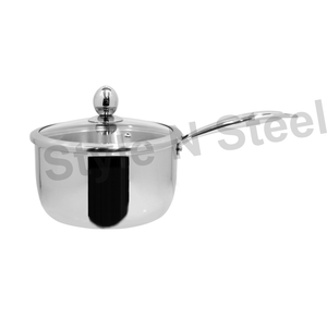 Ensemble de 4 mini poêles à frire en acier inoxydable 14cm 1-2L Batterie de cuisine écologique pour hôtel/restaurant avec poignée en acier inoxydable - Product Image 3