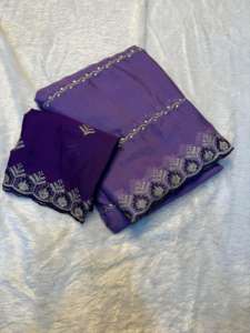 Dhwaja Export, tissu en soie vraie, satin doux, texture lisse légèrement brillante, sari traditionnel pour femmes, séchage rapide, toutes saisons - Product Image 3