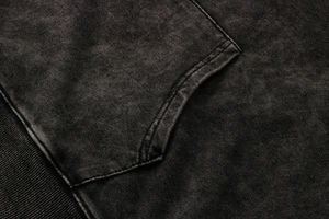 Sweat à capuche vintage délavé avec logo personnalisé pour hommes 100% coton Col à capuche Techniques de lavage à l'acide Brodé de haute qualité - Product Image 4