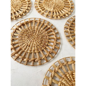 Vente en gros artisanal décoration murale suspendue bohème décoration rustique napperons de table ronds en jacinthe d'eau - Product Image 5