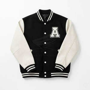 Dernier design, nouvelle arrivée, veste d'hiver personnalisée de style universitaire, logo frontal, style streetwear, tissu respirant, col mandarin - Product Image 1